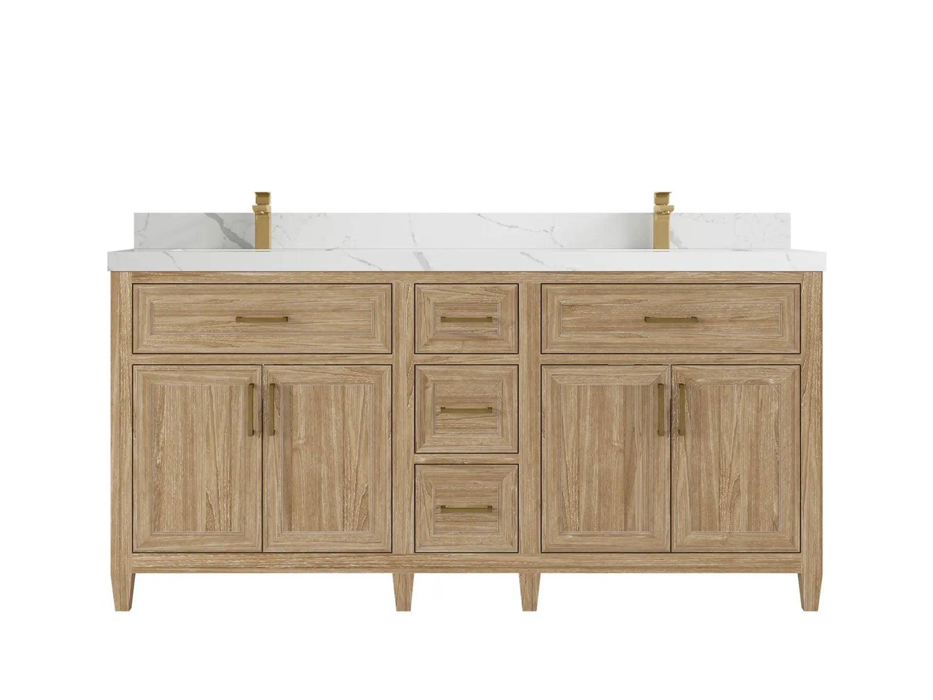Santa Monica Teak Wood 72 in. W x 22 in. D Double Sink Bathroom Vanity