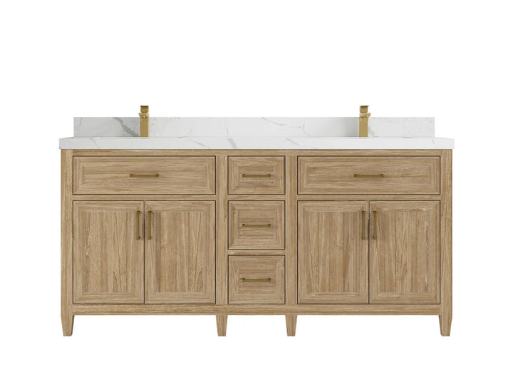 Santa Monica Teak Wood 72 in. W x 22 in. D Double Sink Bathroom Vanity - photo 11