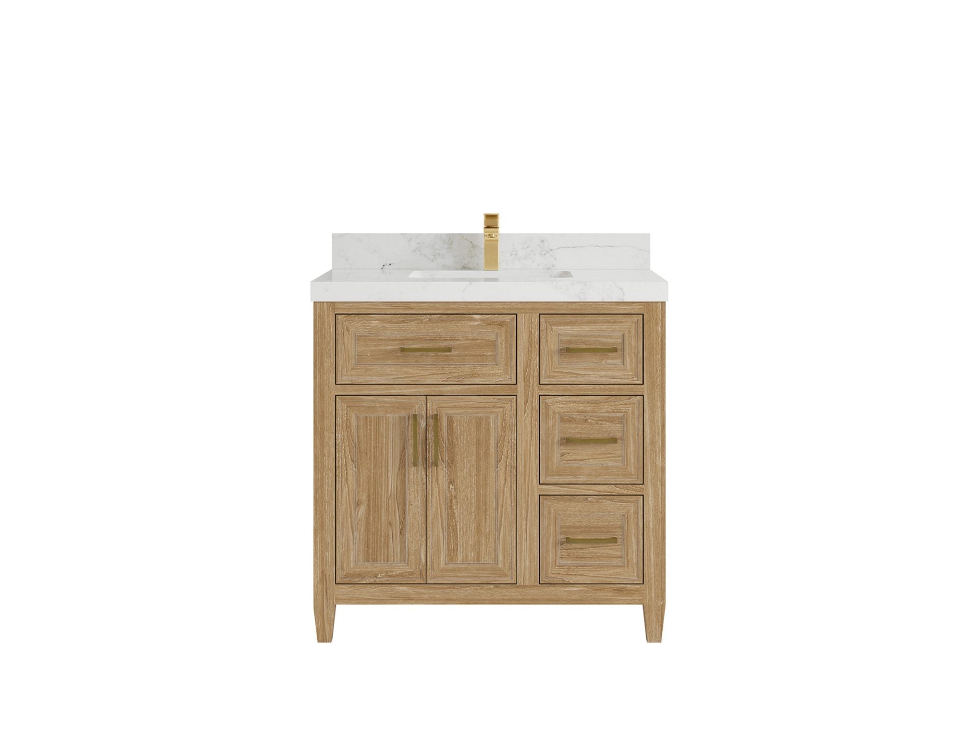 Santa Monica Teak Wood 36 in. W x 22 in. D Single Sink Bathroom Vanity