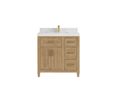Santa Monica Teak Wood 36 in. W x 22 in. D Single Sink Bathroom Vanity