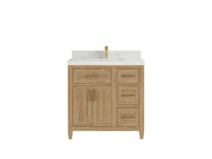 Santa Monica Teak Wood 36 in. W x 22 in. D Single Sink Bathroom Vanity - photo 12