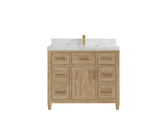 Santa Monica Teak Wood 42 in. W x 22 in. D Single Sink Bathroom Vanity - photo 13