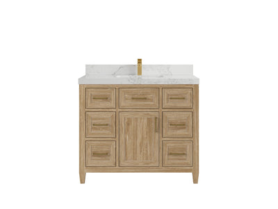 Santa Monica Teak Wood 42 in. W x 22 in. D Single Sink Bathroom Vanity