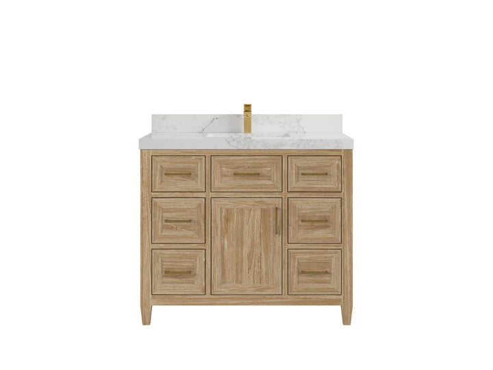 Santa Monica Teak Wood 42 in. W x 22 in. D Single Sink Bathroom Vanity - photo 13