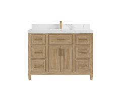 Santa Monica Teak Wood 48 in. W x 22 in. D Single Sink Bathroom Vanity - photo 14