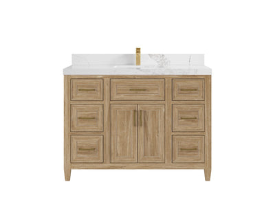 Santa Monica Teak Wood 48 in. W x 22 in. D Single Sink Bathroom Vanity