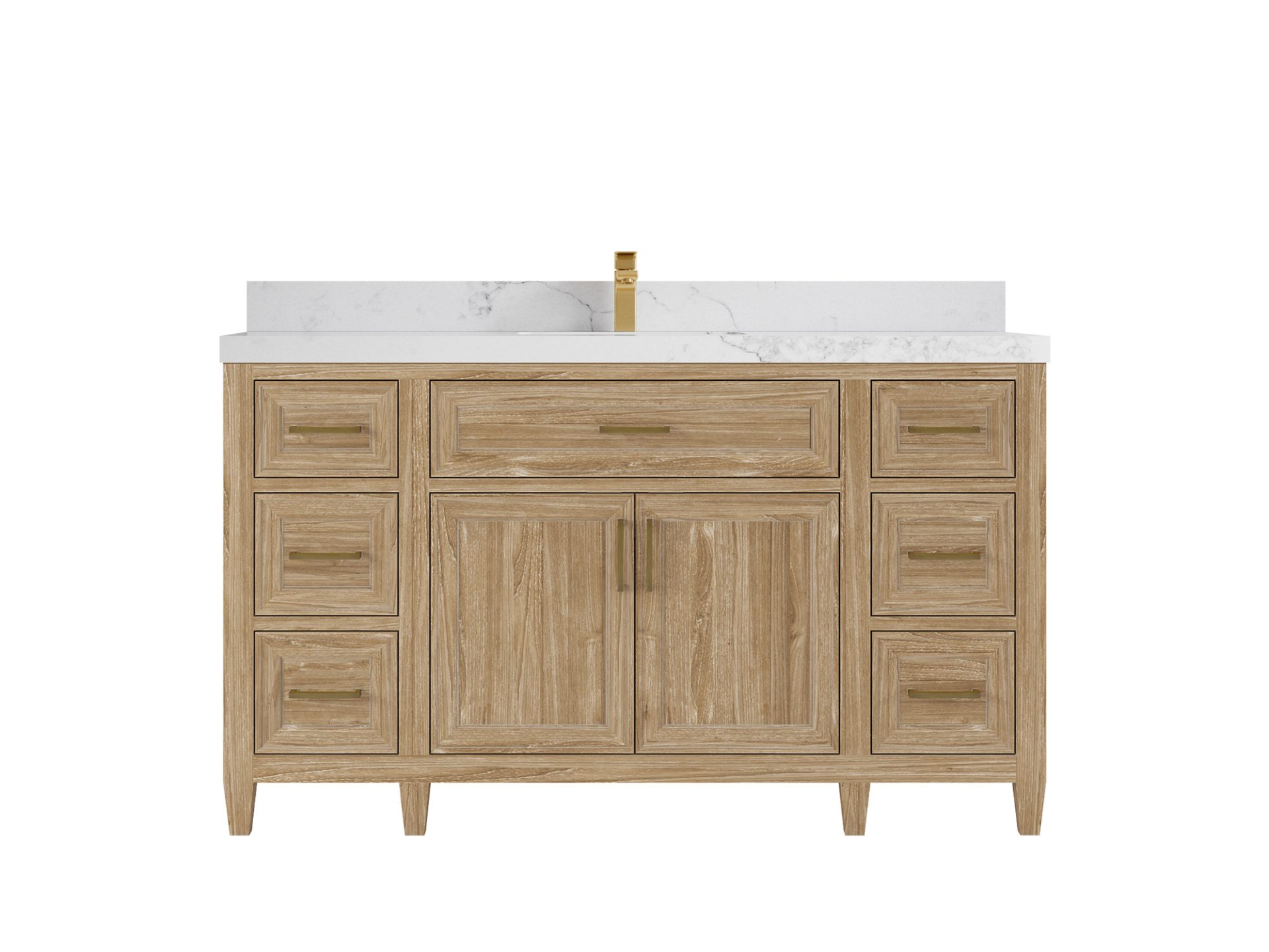 Santa Monica Teak Wood 60 in. W x 22 in. D Single Sink Bathroom Vanity