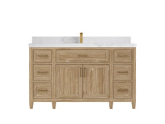 Santa Monica Teak Wood 60 in. W x 22 in. D Single Sink Bathroom Vanity - photo 13