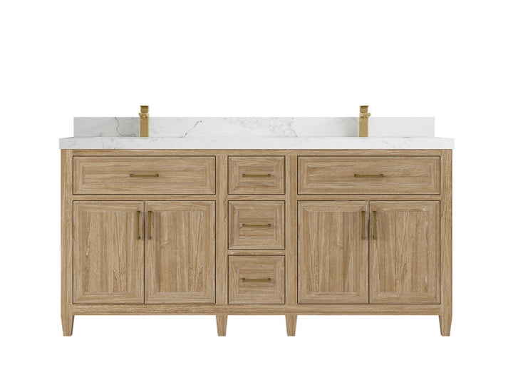 Santa Monica Teak Wood 72 in. W x 22 in. D Double Sink Bathroom Vanity - photo 13