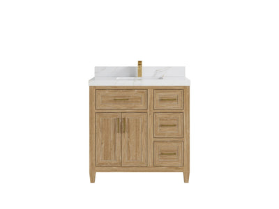 Santa Monica Teak Wood 36 in. W x 22 in. D Single Sink Bathroom Vanity