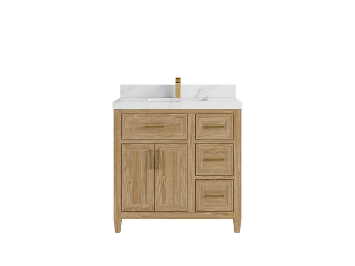 Santa Monica Teak Wood 36 in. W x 22 in. D Single Sink Bathroom Vanity - photo 6