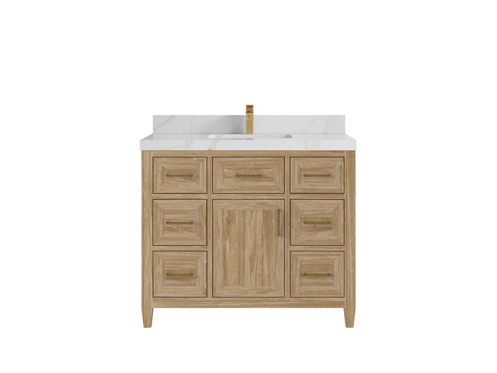 Santa Monica Teak Wood 42 in. W x 22 in. D Single Sink Bathroom Vanity