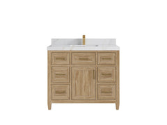 Santa Monica Teak Wood 42 in. W x 22 in. D Single Sink Bathroom Vanity - photo 7