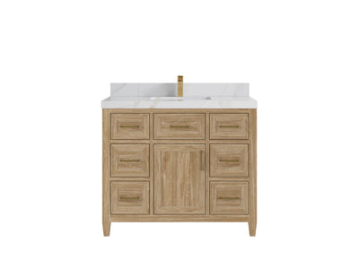 Santa Monica Teak Wood 42 in. W x 22 in. D Single Sink Bathroom Vanity