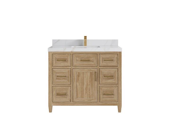 Santa Monica Teak Wood 42 in. W x 22 in. D Single Sink Bathroom Vanity - photo 7