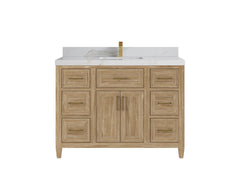 Santa Monica Teak Wood 48 in. W x 22 in. D Single Sink Bathroom Vanity - photo 7