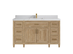 Santa Monica Teak Wood 60 in. W x 22 in. D Single Sink Bathroom Vanity - photo 7