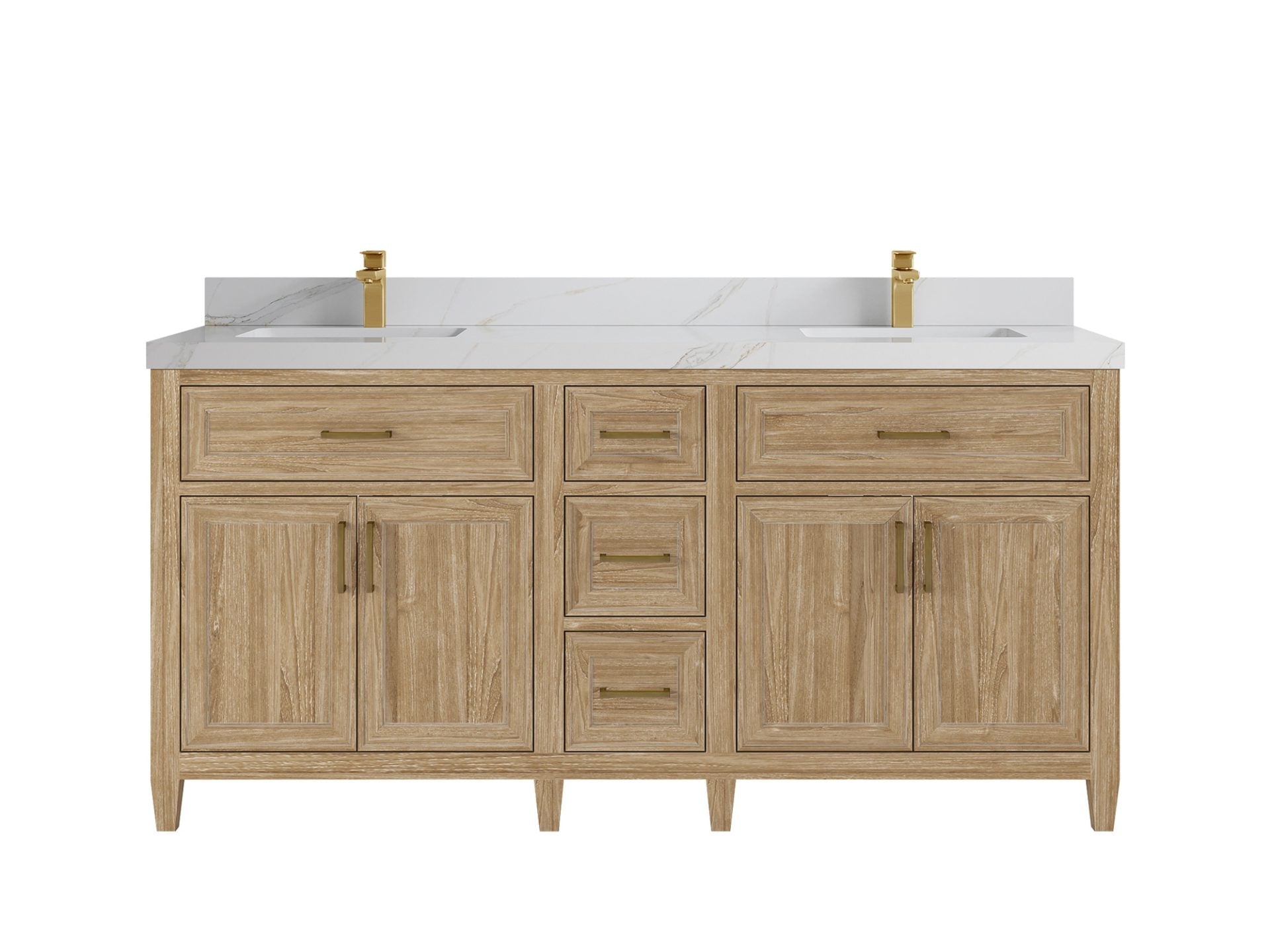 Santa Monica Teak Wood 72 in. W x 22 in. D Double Sink Bathroom Vanity