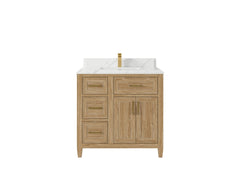 Santa Monica Teak Wood 36 in. W x 22 in. D Center Sink Bathroom Vanity - photo 17