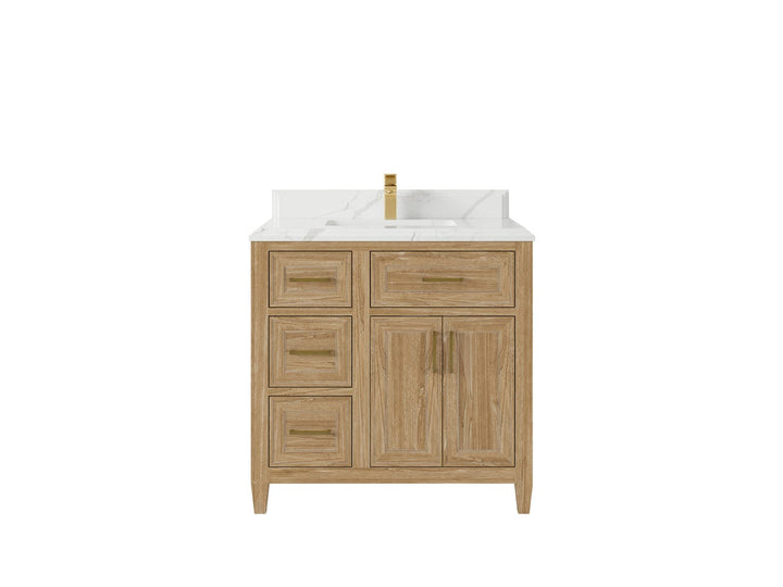 Santa Monica Teak Wood 36 in. W x 22 in. D Center Sink Bathroom Vanity - photo 17