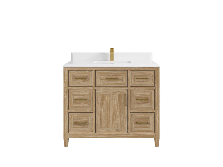 Santa Monica Teak Wood 42 in. W x 22 in. D Single Sink Bathroom Vanity - photo 20