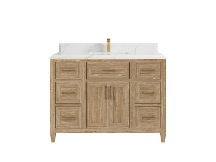 Santa Monica Teak Wood 48 in. W x 22 in. D Single Sink Bathroom Vanity - photo 18