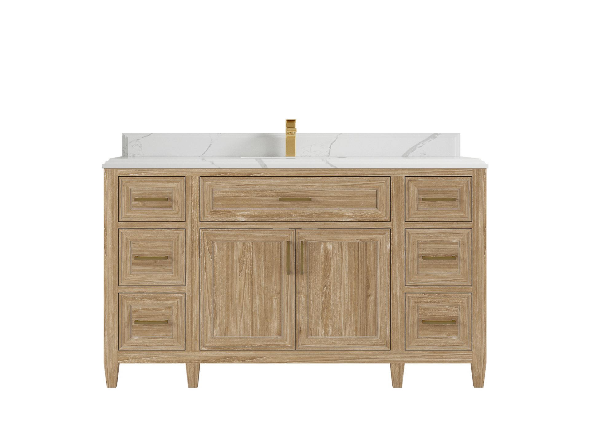 Santa Monica Teak Wood 60 in. W x 22 in. D Single Sink Bathroom Vanity