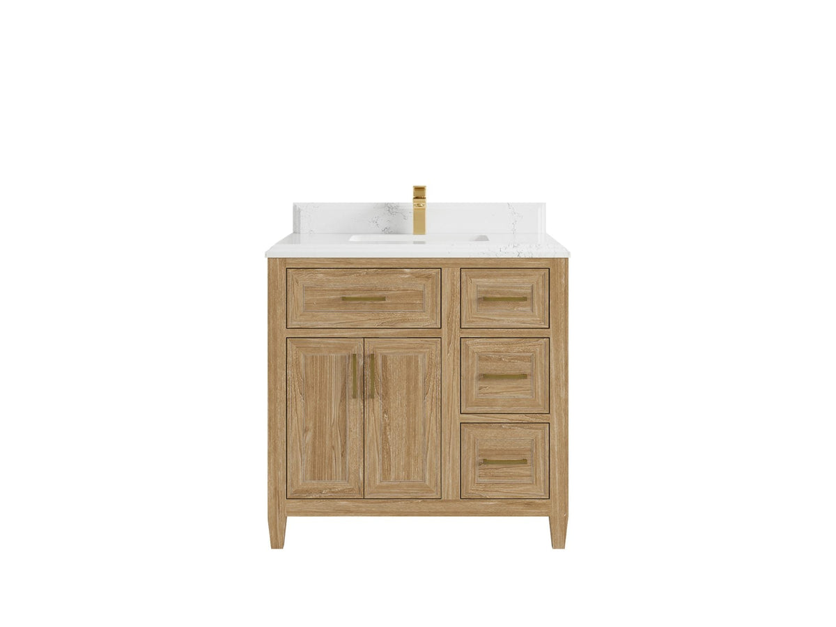 Santa Monica Teak Wood 36 in. W x 22 in. D Single Sink Bathroom Vanity