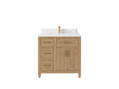 Santa Monica Teak Wood 36 in. W x 22 in. D Center Sink Bathroom Vanity - photo 18