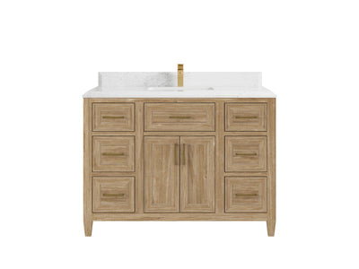 Santa Monica Teak Wood 48 in. W x 22 in. D Single Sink Bathroom Vanity