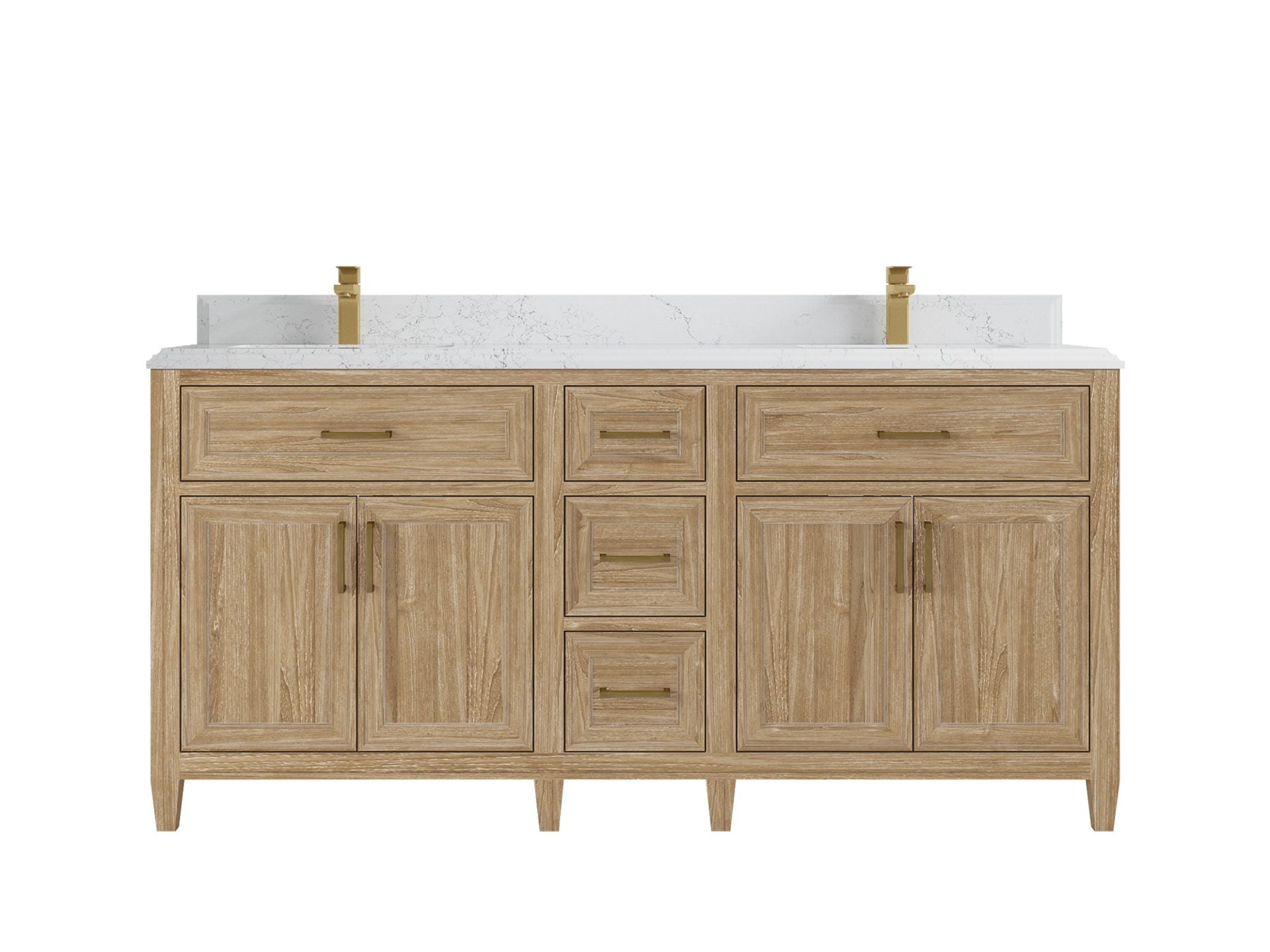 Santa Monica Teak Wood 72 in. W x 22 in. D Double Sink Bathroom Vanity
