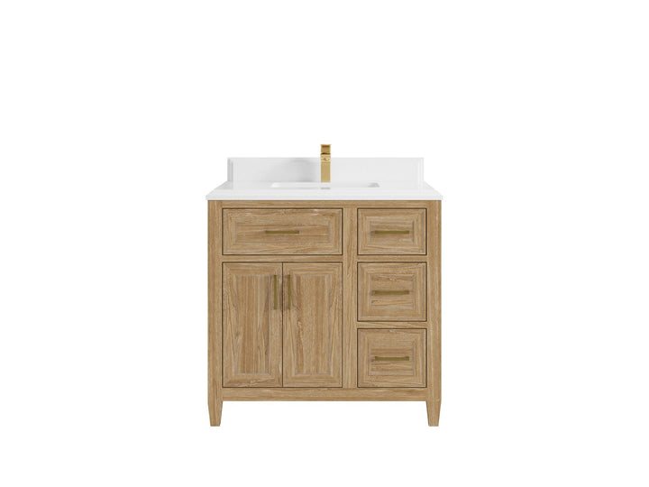 Santa Monica Teak Wood 36 in. W x 22 in. D Single Sink Bathroom Vanity - photo 19