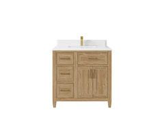 Santa Monica Teak Wood 36 in. W x 22 in. D Center Sink Bathroom Vanity - photo 19