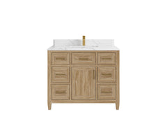 Santa Monica Teak Wood 42 in. W x 22 in. D Single Sink Bathroom Vanity - photo 18