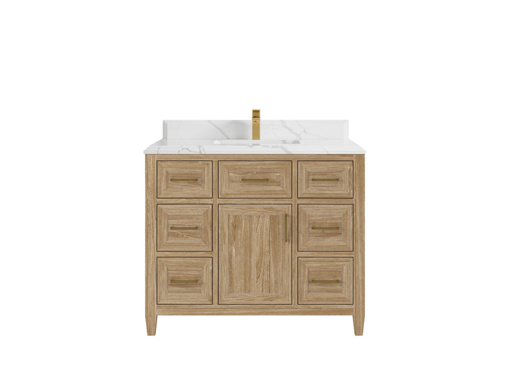 Santa Monica Teak Wood 42 in. W x 22 in. D Single Sink Bathroom Vanity - photo 18