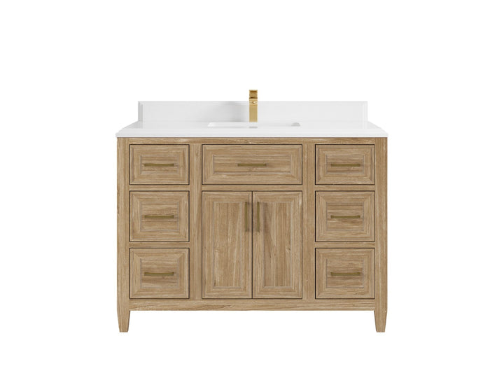 Santa Monica Teak Wood 48 in. W x 22 in. D Single Sink Bathroom Vanity - photo 20