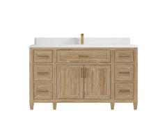 Santa Monica Teak Wood 60 in. W x 22 in. D Single Sink Bathroom Vanity - photo 20