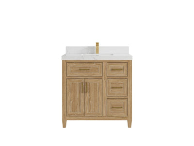 Santa Monica Teak Wood 36 in. W x 22 in. D Single Sink Bathroom Vanity