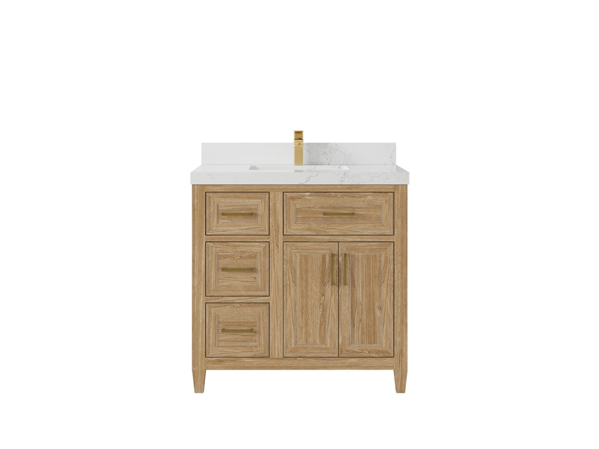 Santa Monica Teak Wood 36 in. W x 22 in. D Center Sink Bathroom Vanity