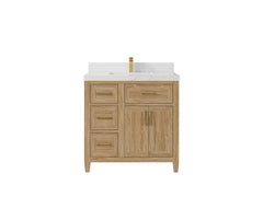 Santa Monica Teak Wood 36 in. W x 22 in. D Center Sink Bathroom Vanity - photo 20