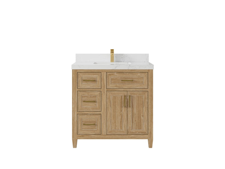 Santa Monica Teak Wood 36 in. W x 22 in. D Center Sink Bathroom Vanity - photo 20