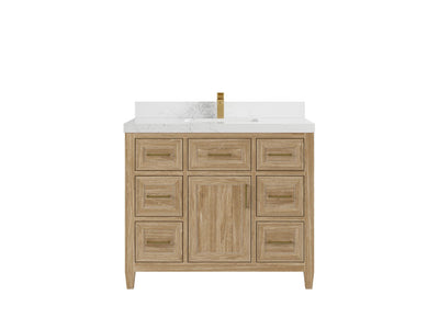 Santa Monica Teak Wood 42 in. W x 22 in. D Single Sink Bathroom Vanity