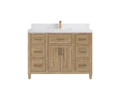 Santa Monica Teak Wood 48 in. W x 22 in. D Single Sink Bathroom Vanity - photo 21
