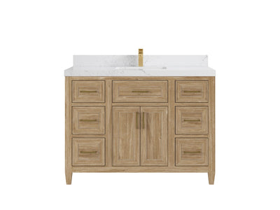 Santa Monica Teak Wood 48 in. W x 22 in. D Single Sink Bathroom Vanity