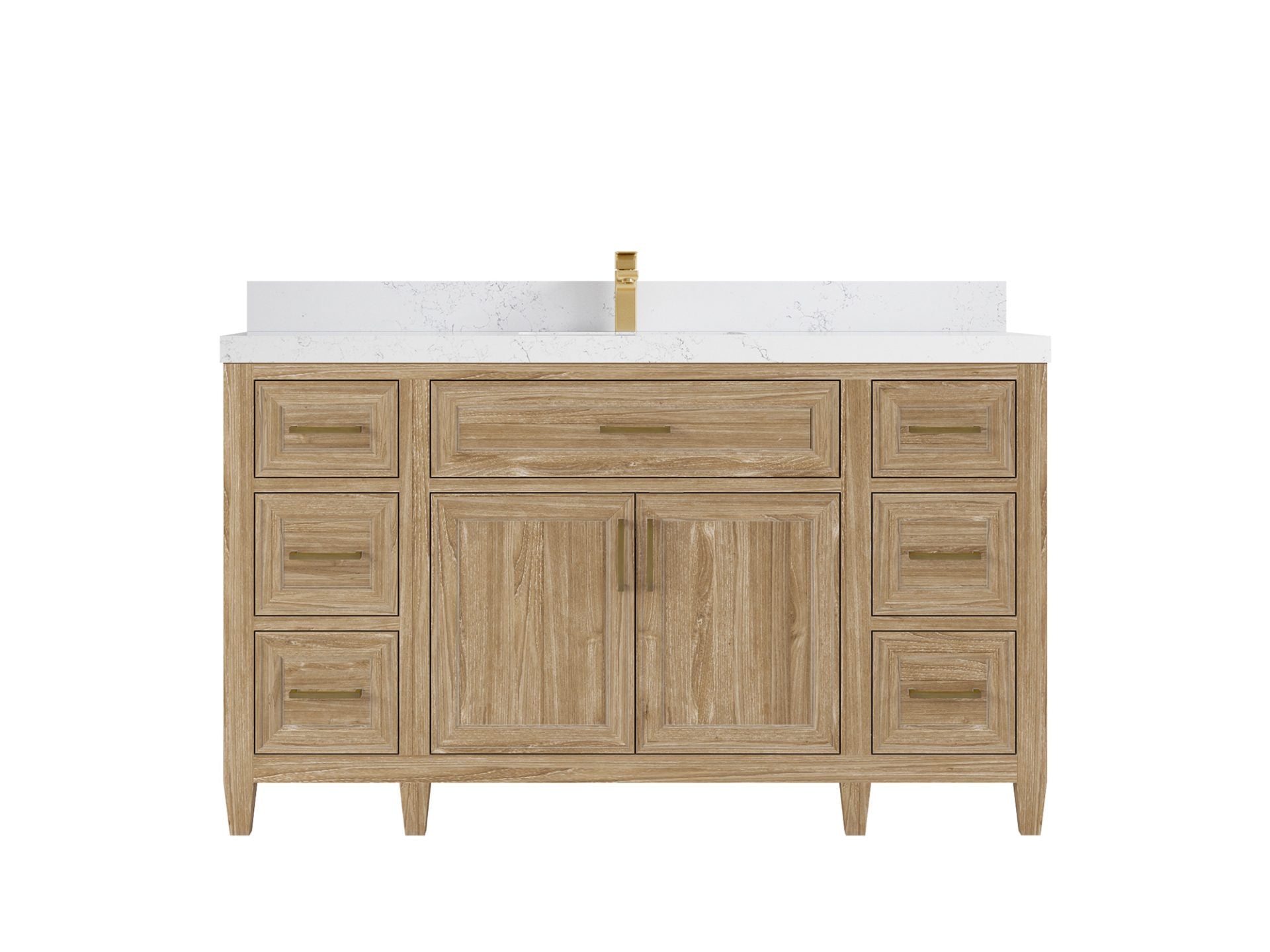 Santa Monica Teak Wood 60 in. W x 22 in. D Single Sink Bathroom Vanity
