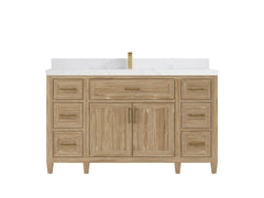 Santa Monica Teak Wood 60 in. W x 22 in. D Single Sink Bathroom Vanity - photo 21