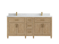 Santa Monica Teak Wood 72 in. W x 22 in. D Double Sink Bathroom Vanity - photo 21