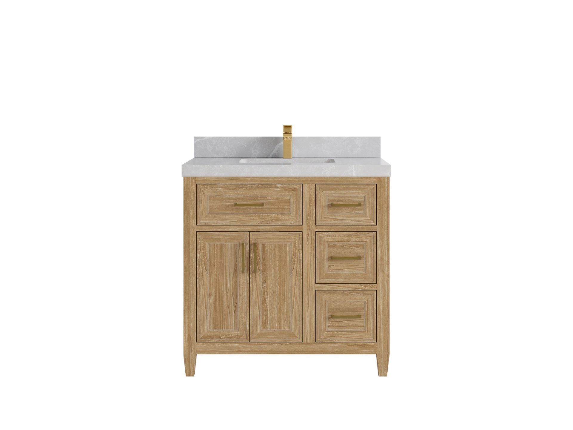Santa Monica Teak Wood 36 in. W x 22 in. D Single Sink Bathroom Vanity