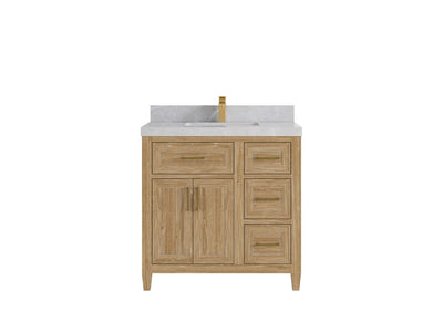 Santa Monica Teak Wood 36 in. W x 22 in. D Single Sink Bathroom Vanity