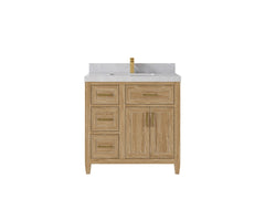 Santa Monica Teak Wood 36 in. W x 22 in. D Center Sink Bathroom Vanity - photo 21